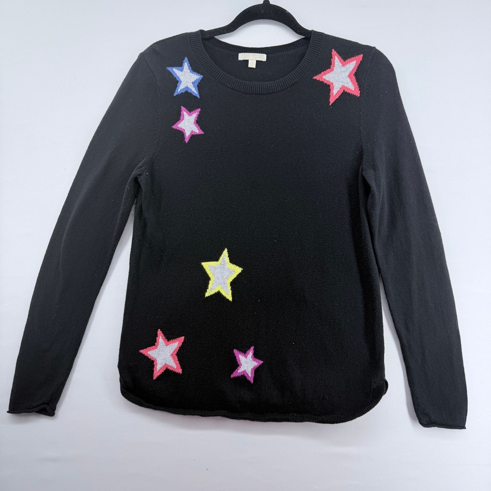 Lisa Todd Black Star Crew Neck Long Sleeve Sweater Women's Size‎ S